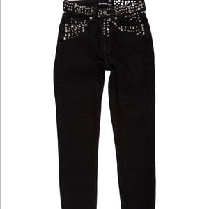 High rise black studded crop kooples jeans